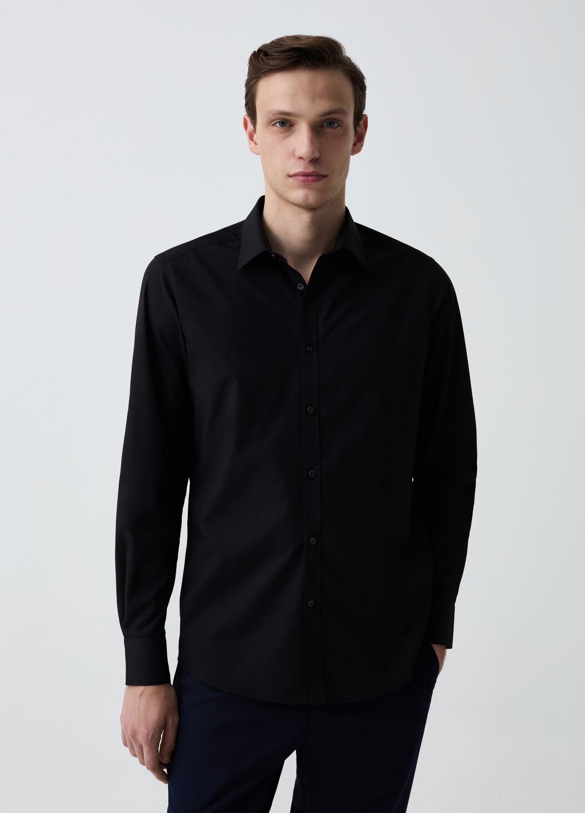 Camicie Uomo in Jeans Slim in Lino a Quadri e altro OVS