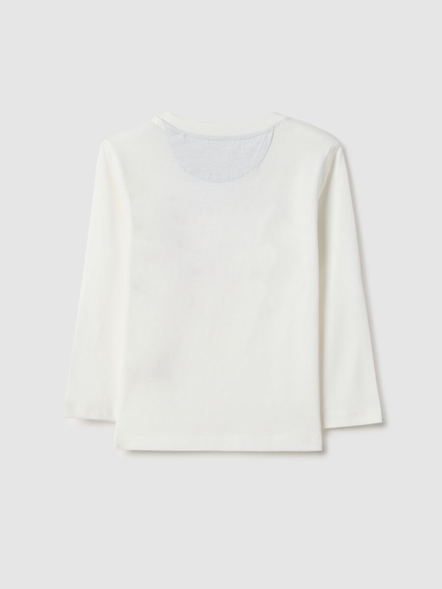 White pure cotton regular fit T-shirt for kids_3