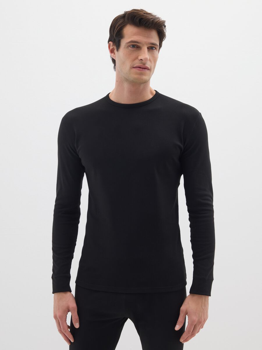 Black long sleeve t-shirt regular fit_0