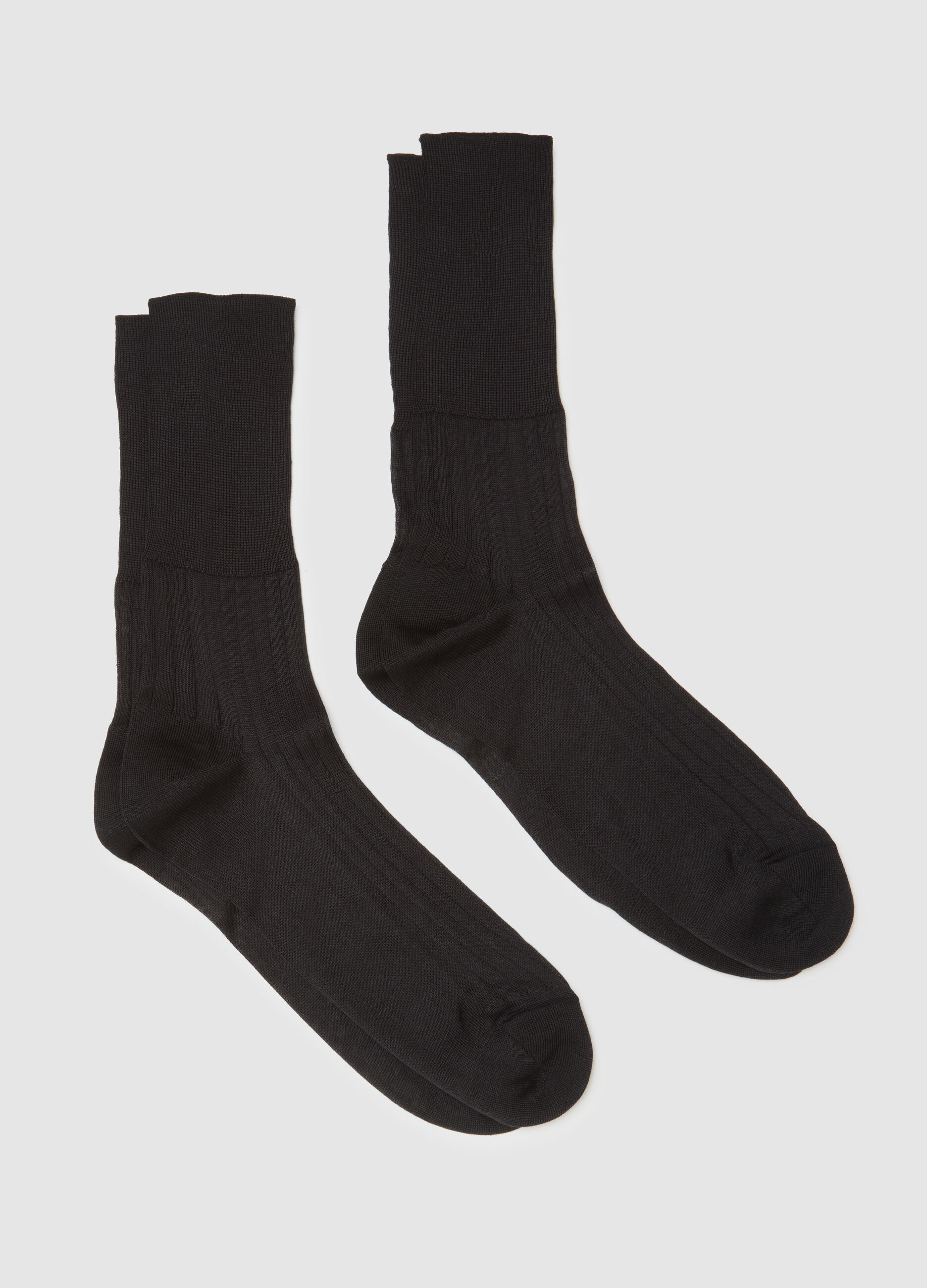 Black pure cotton socks bipack set
