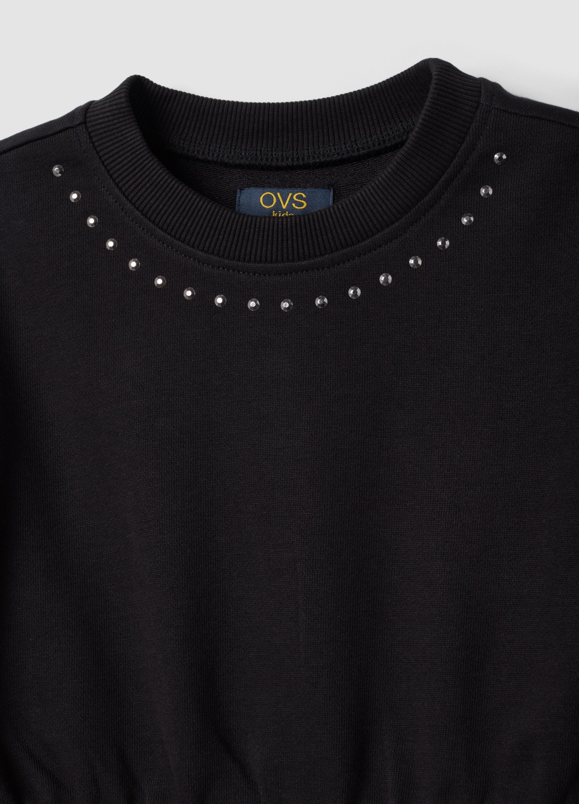 Black pure cotton crew-neck dress