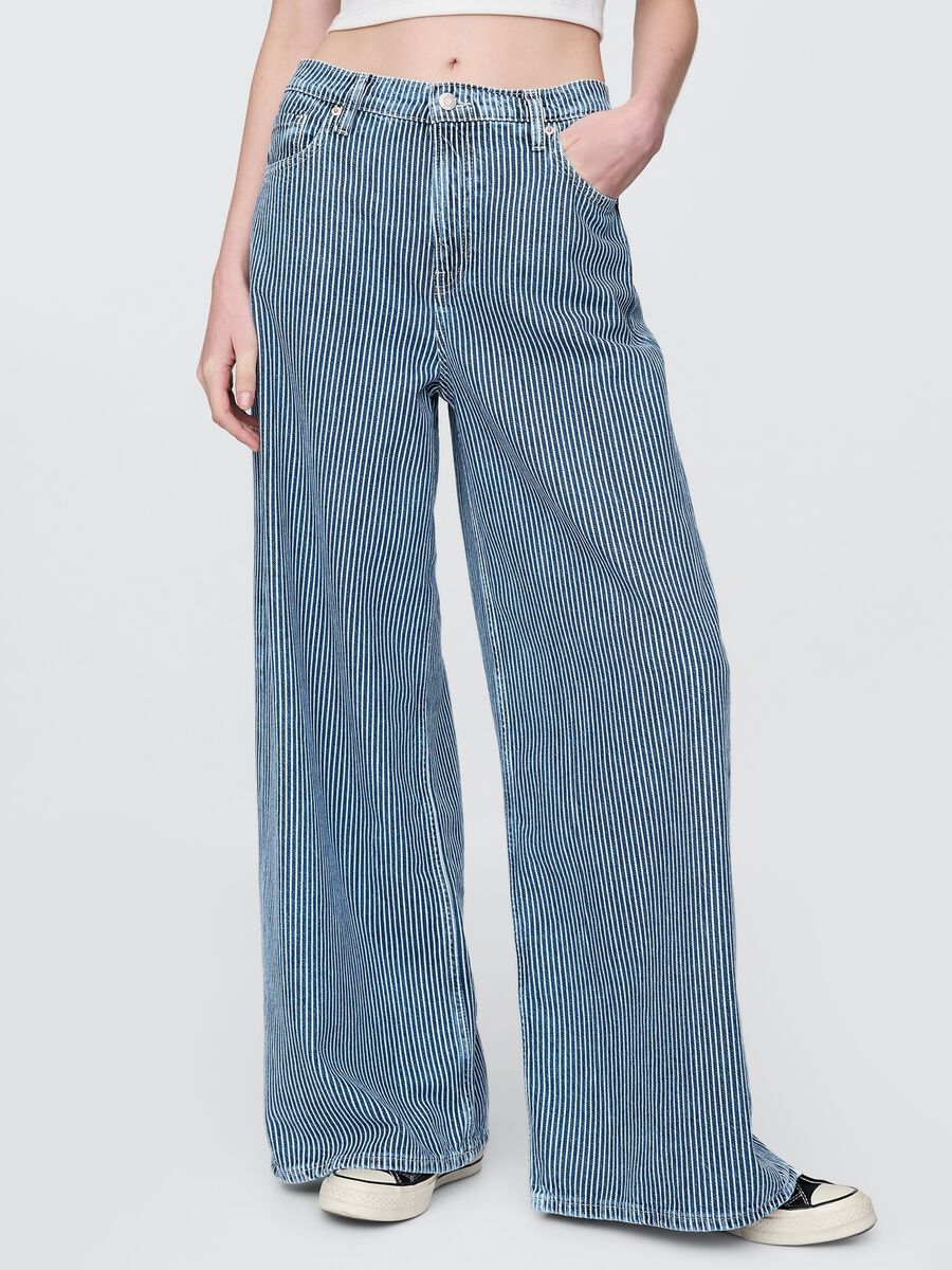 Gap Blue and White Striped Jeans in Cotton and Lyocell Blend_1
