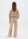 Girls' beige wide leg trousers in cotton blend_1