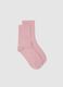 Long Pink Socks in Stretch Cotton Blend_0