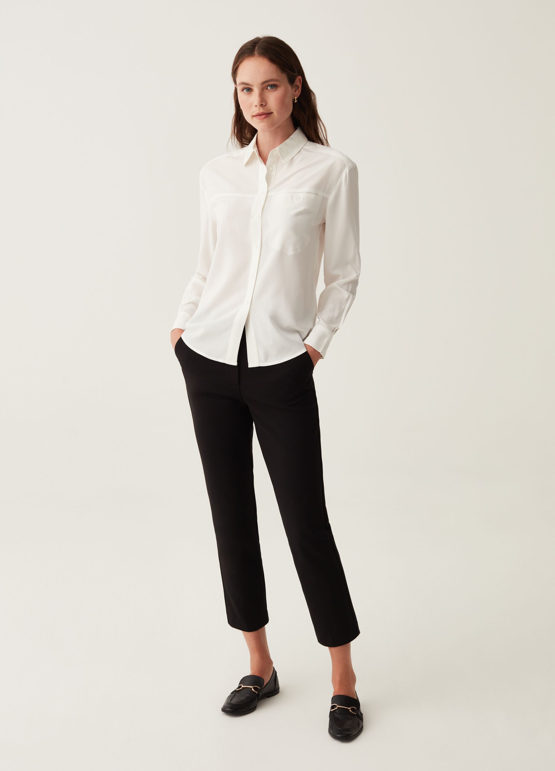 Camicia in viscosa con tasca_0