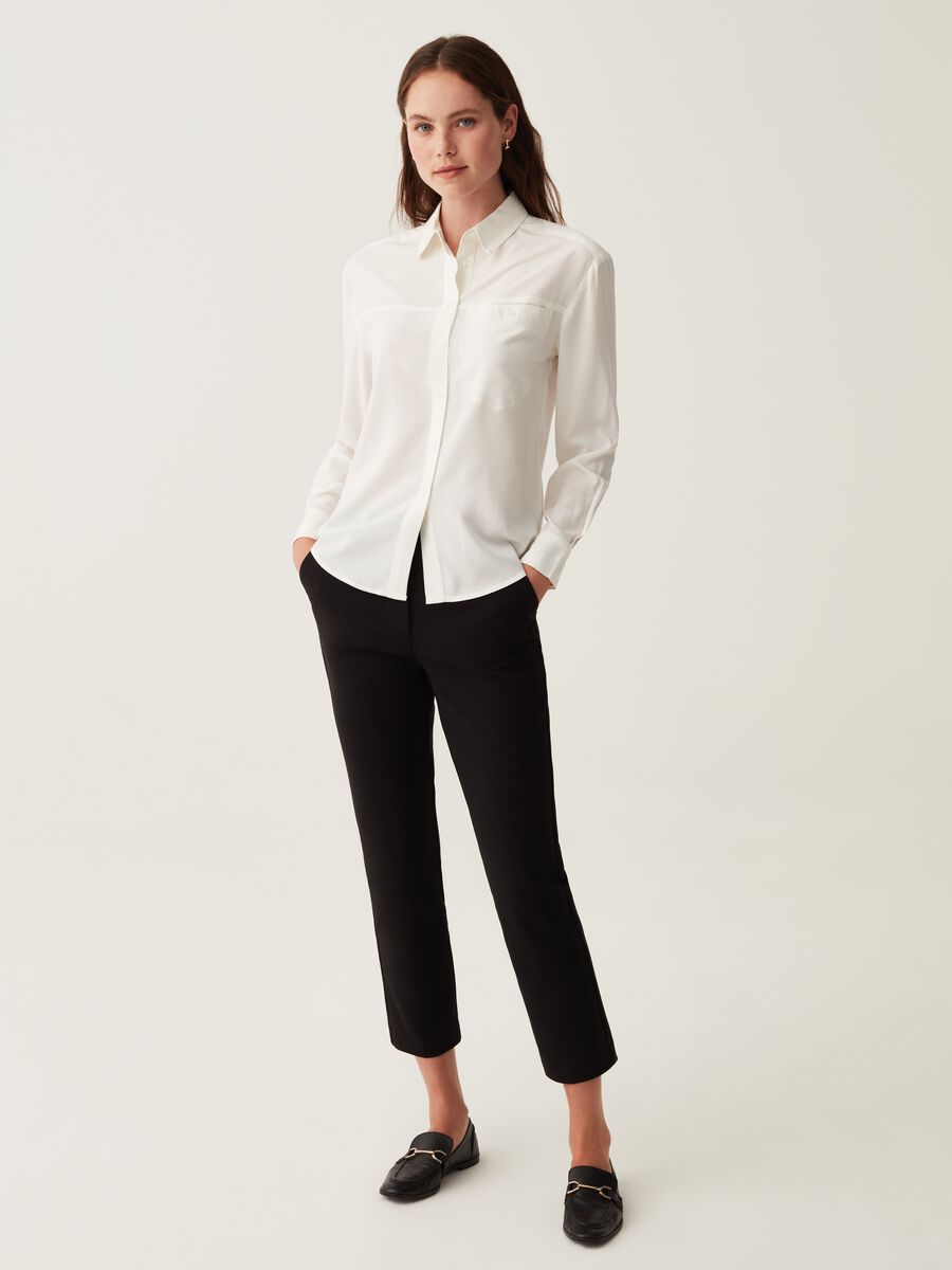 Camicia in viscosa con tasca_0