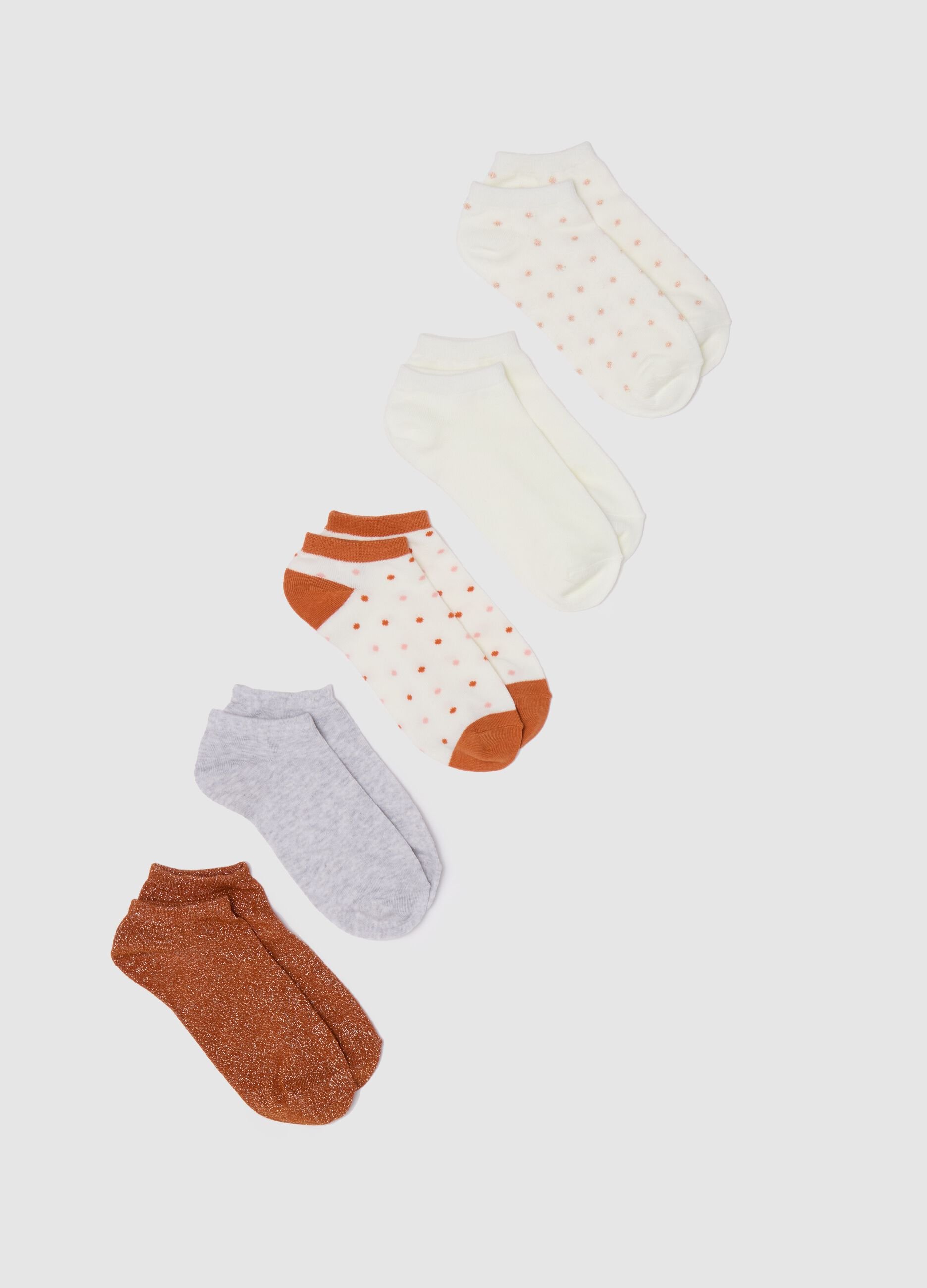 Five-pair pack stretch sneaker liners