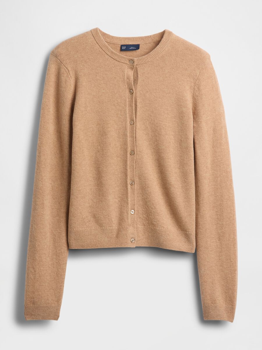 Beige cotton blend cardigan_3