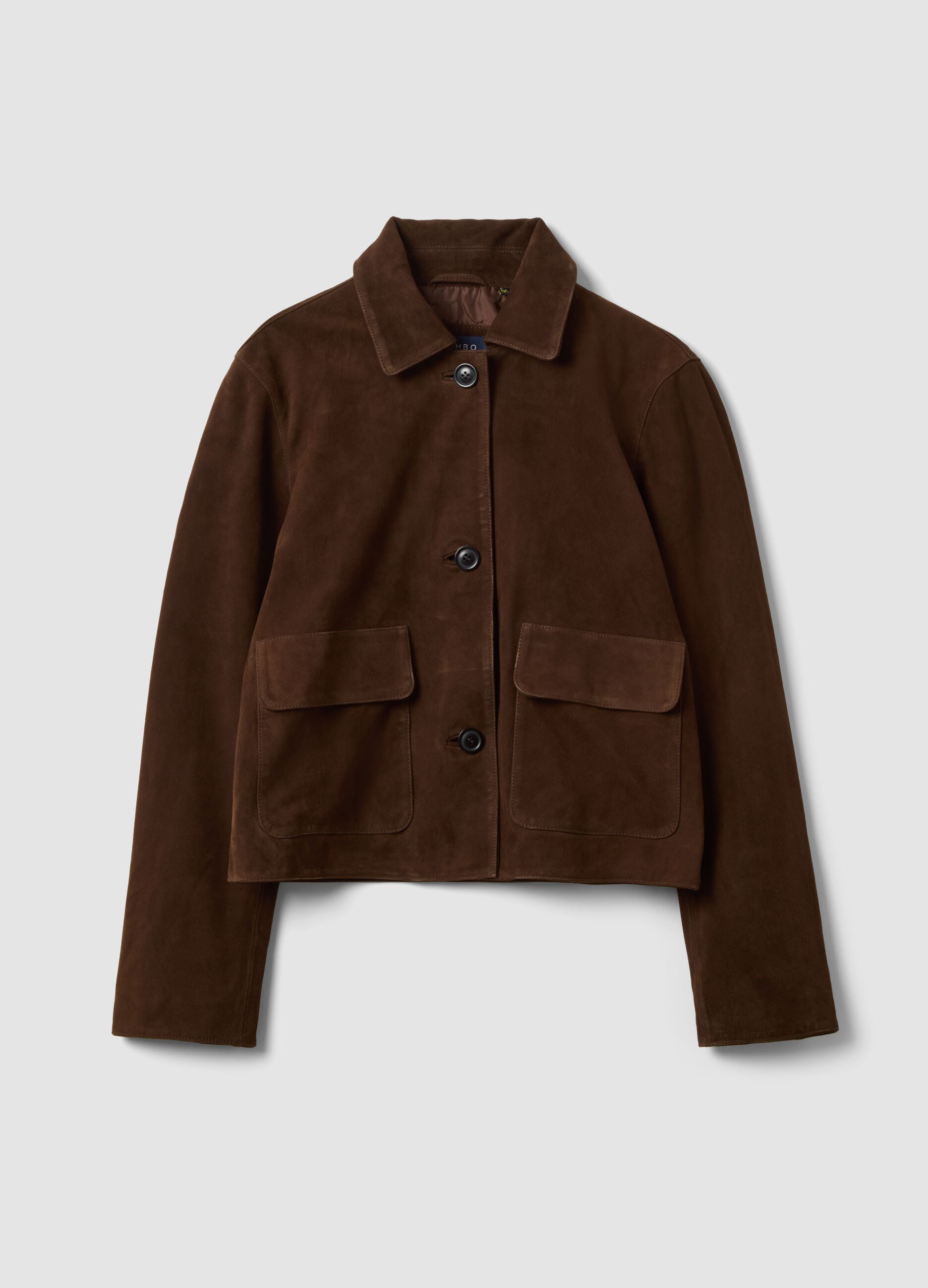 Brown Genuine Leather Blazer with Regular Fit and Classic Lapels