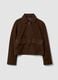 Brown Genuine Leather Blazer with Regular Fit and Classic Lapels_4
