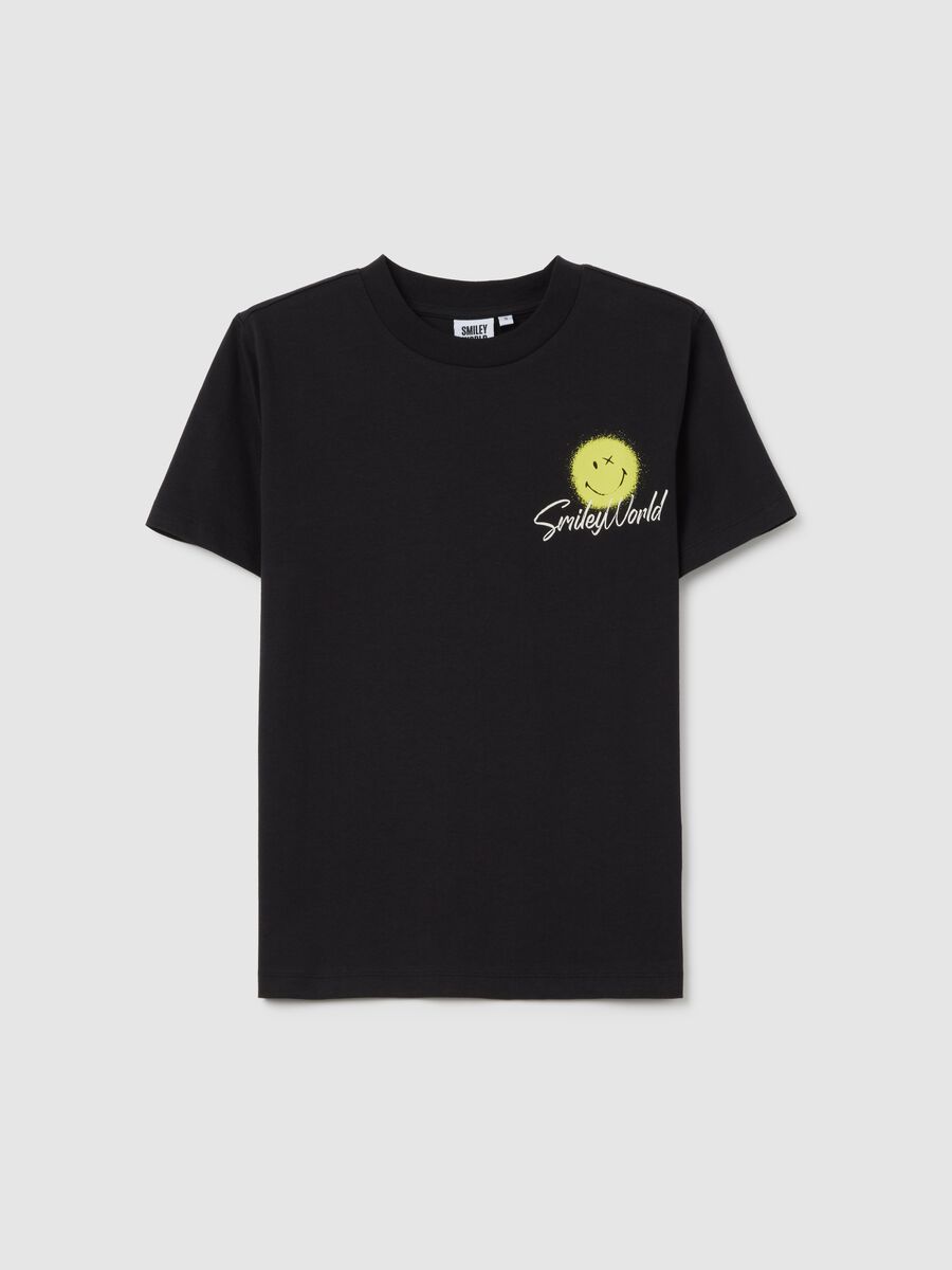 Black SmileyWorld Cotton T-Shirt_4