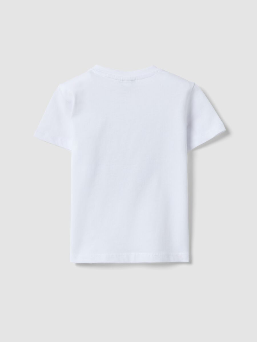 White pure cotton boys&rsquo; T-shirt, regular fit, with nautical print_1