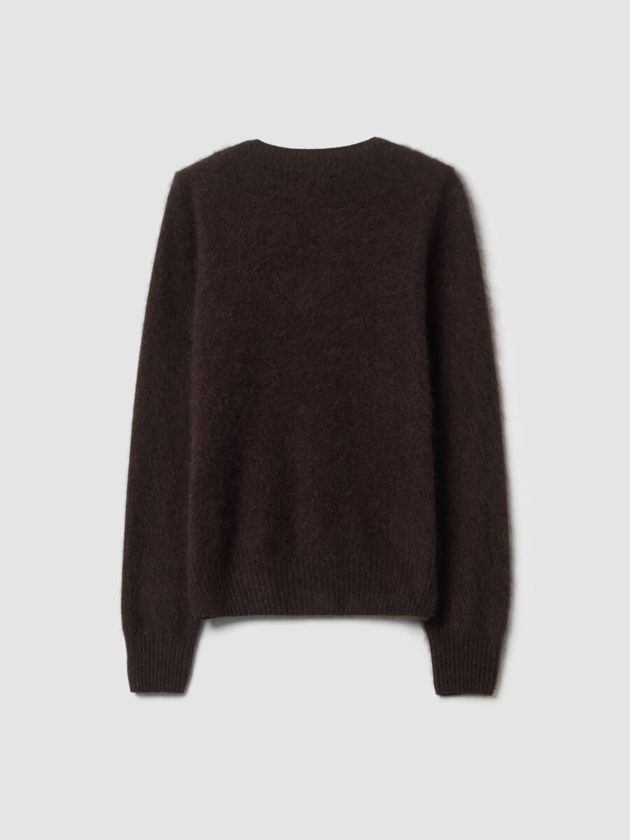 Brown crew-neck wool and cashmere-blend jumper, oversized fit_6