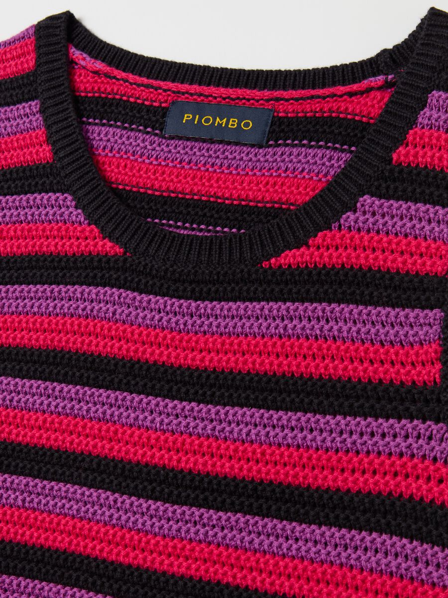 Multicoloured striped knit tank top_5