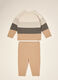 Beige pure cotton set with top and trousers_1