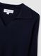 Blue viscose blend fitted jumper_5
