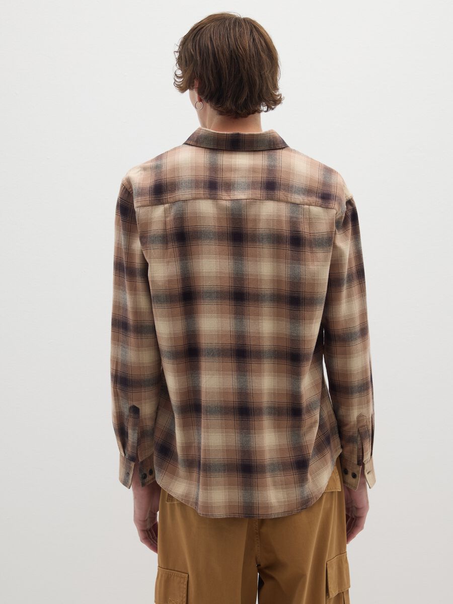 Brown pure cotton regular fit shirt_2