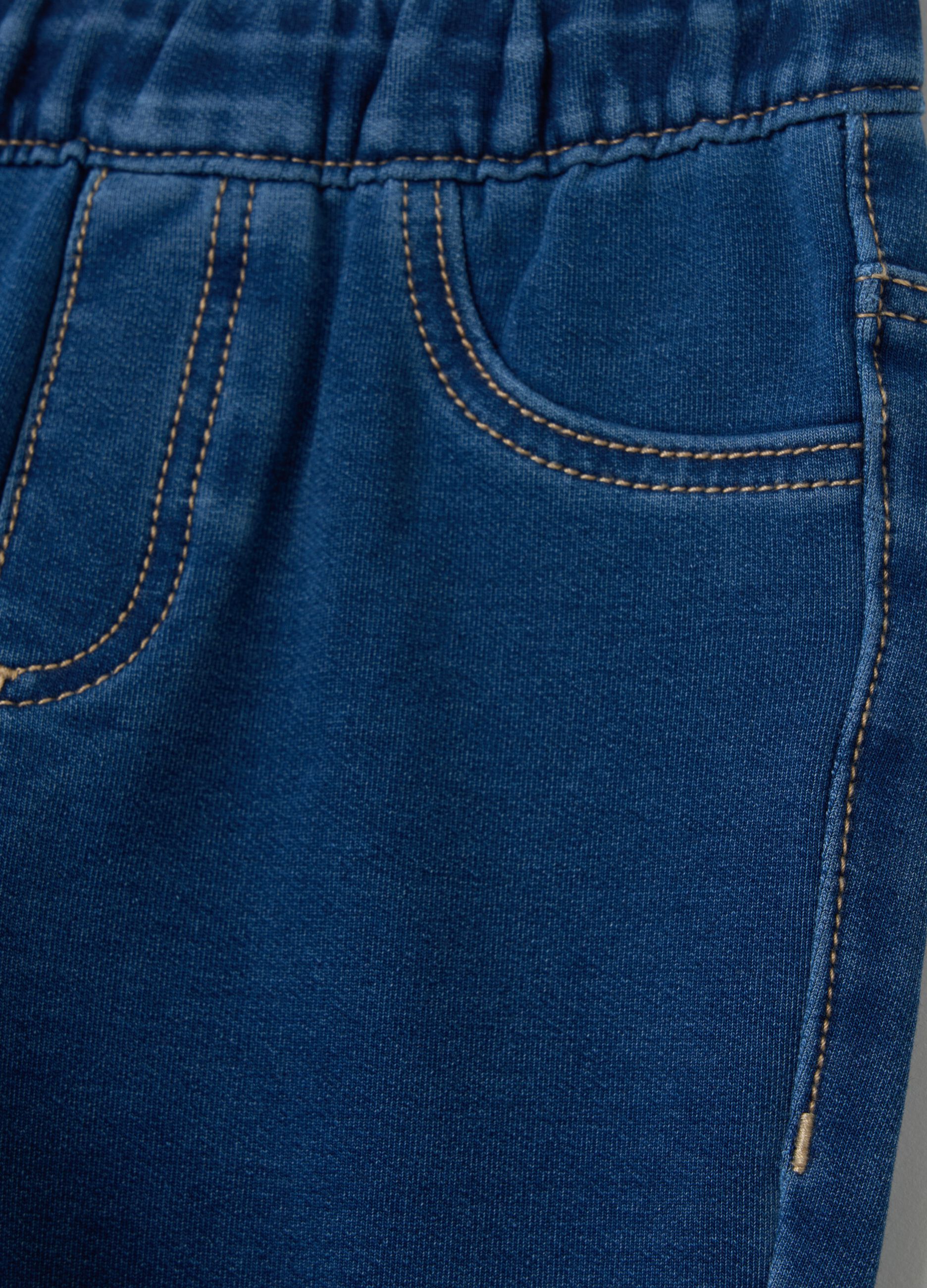 Flare-fit jeggings in French terry