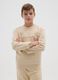 Boys' beige pure cotton sweatshirt with relaxed fit_0