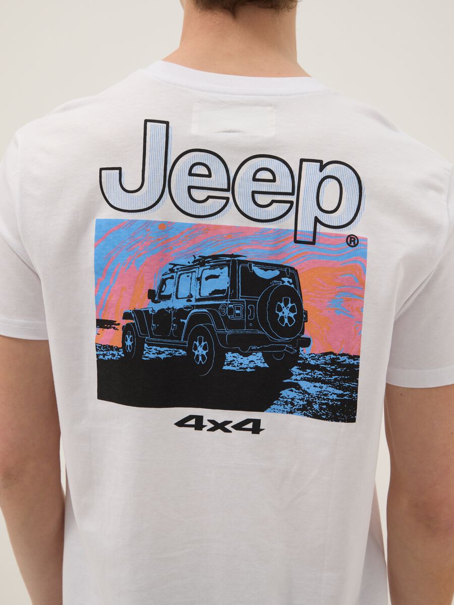 T-shirt bianca in puro cotone con logo Jeep regular fit_3