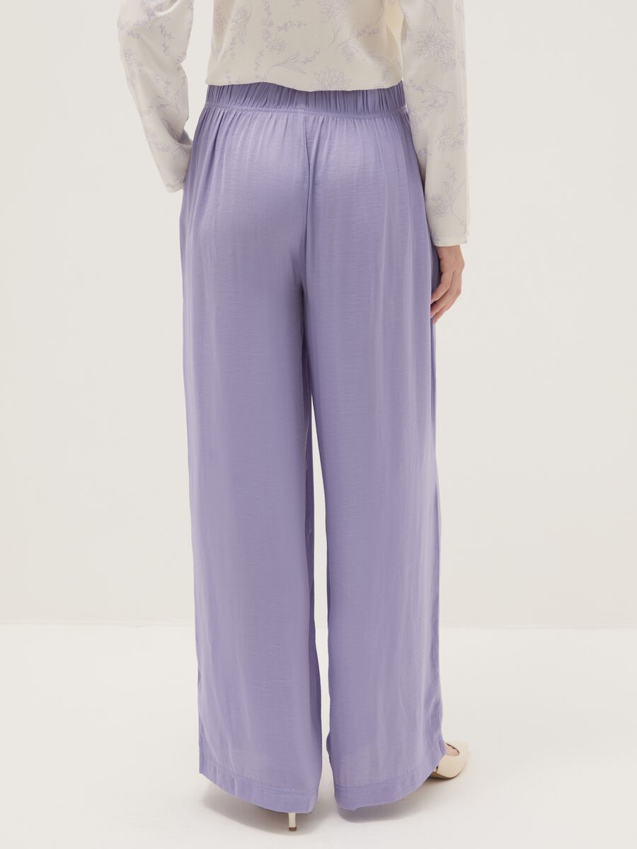 Regular fit purple pure cotton trousers_2