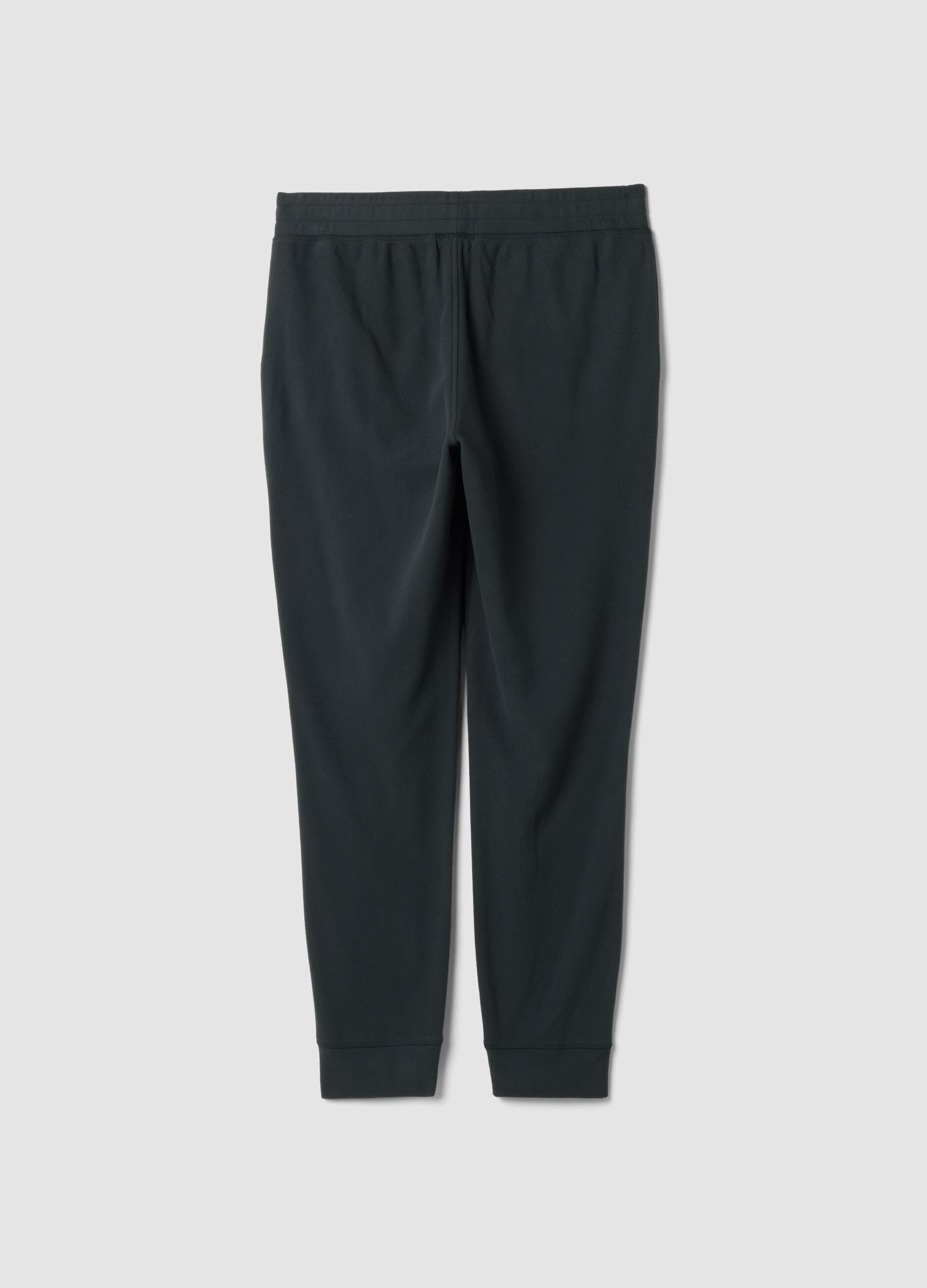 Grey fleece jogger trousers, regular fit