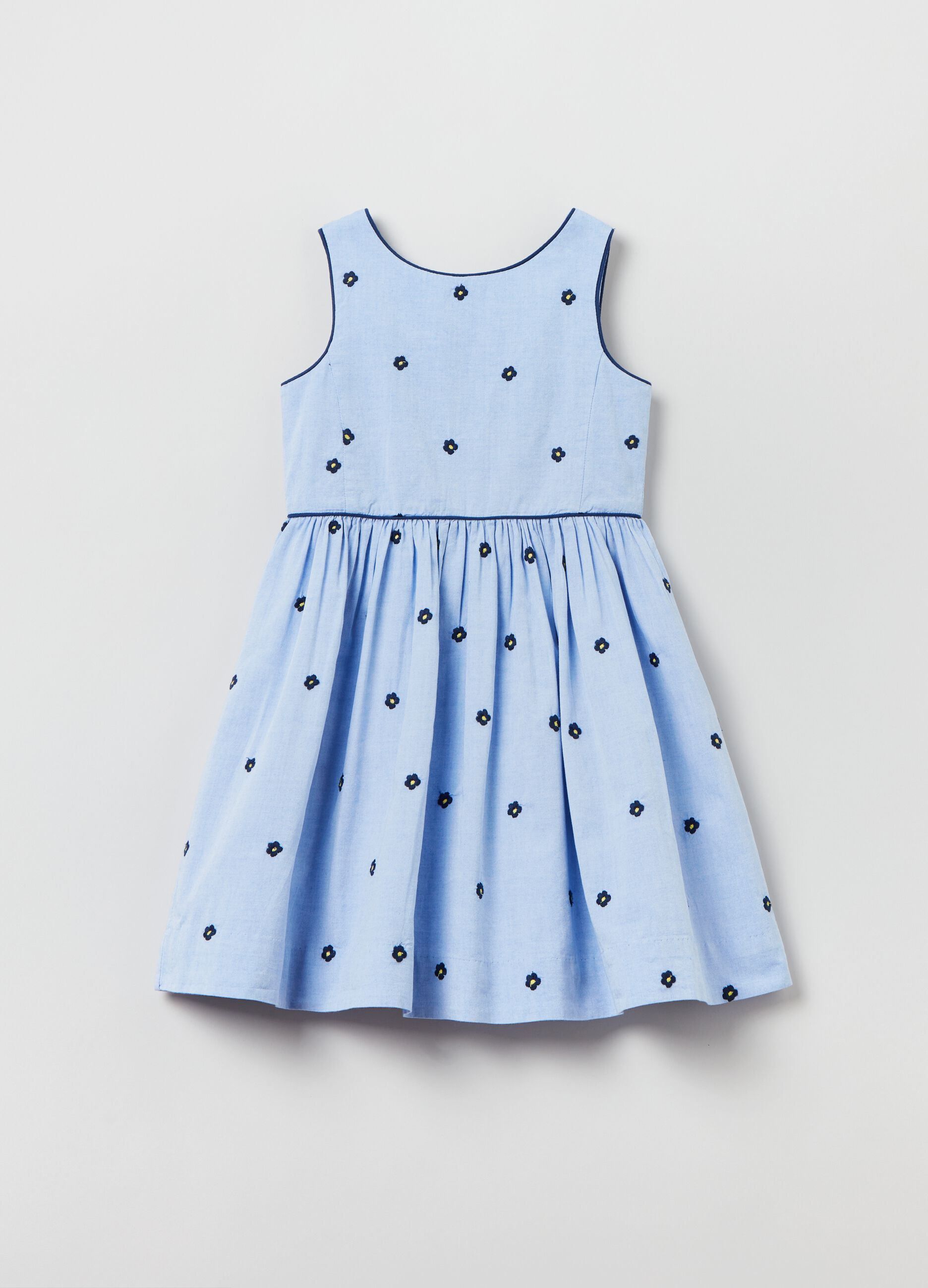 Vestito in cotone ricamo fiorellini_0