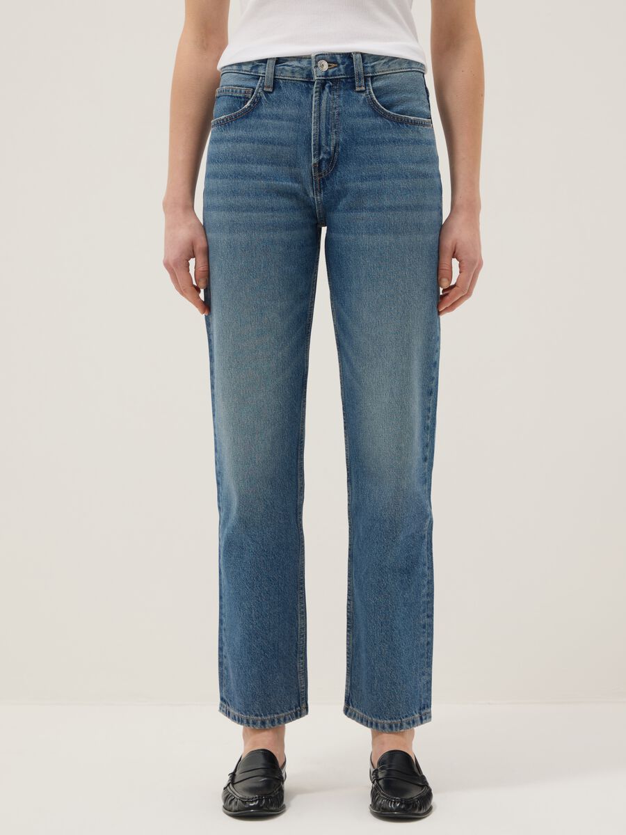 Regular Fit Blue Denim Jeans in Pure Cotton_1