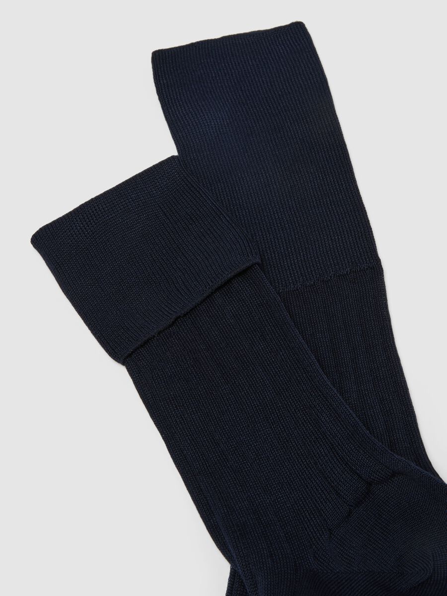 Two-pack long blue cotton socks_1