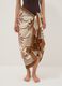 Brown pure cotton pareo with tropical print_1