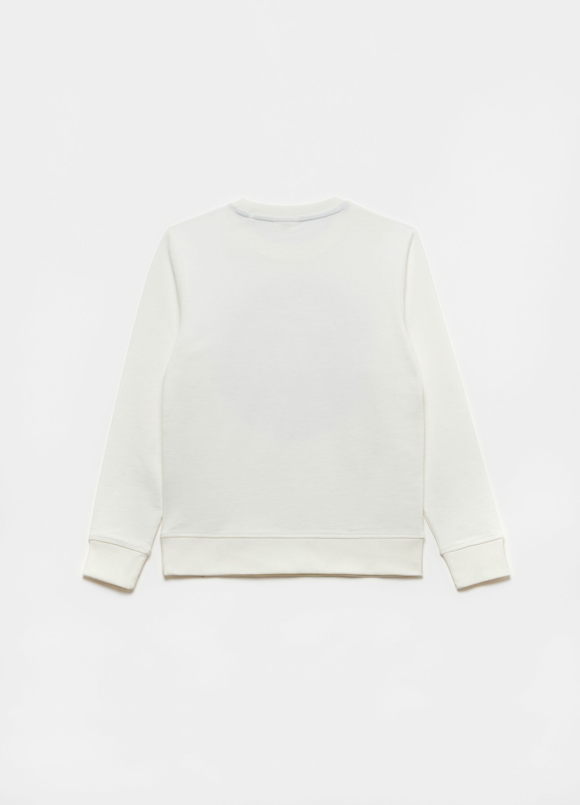 Sweatshirt in 100% cotton with round neck