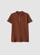 Brown regular fit organic cotton polo shirt_0