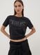 Black regular-fit stretch cotton jersey T-shirt with print_0