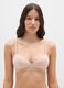 Beige Stretch Cotton Bra_0