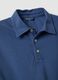 Blue pure cotton slim-fit short-sleeve polo_1