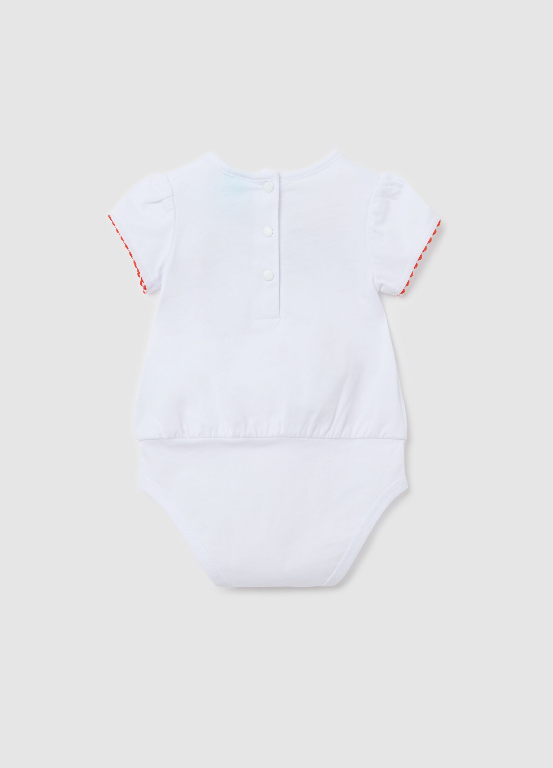 White bodysuit for newborn with Minnie Mouse print