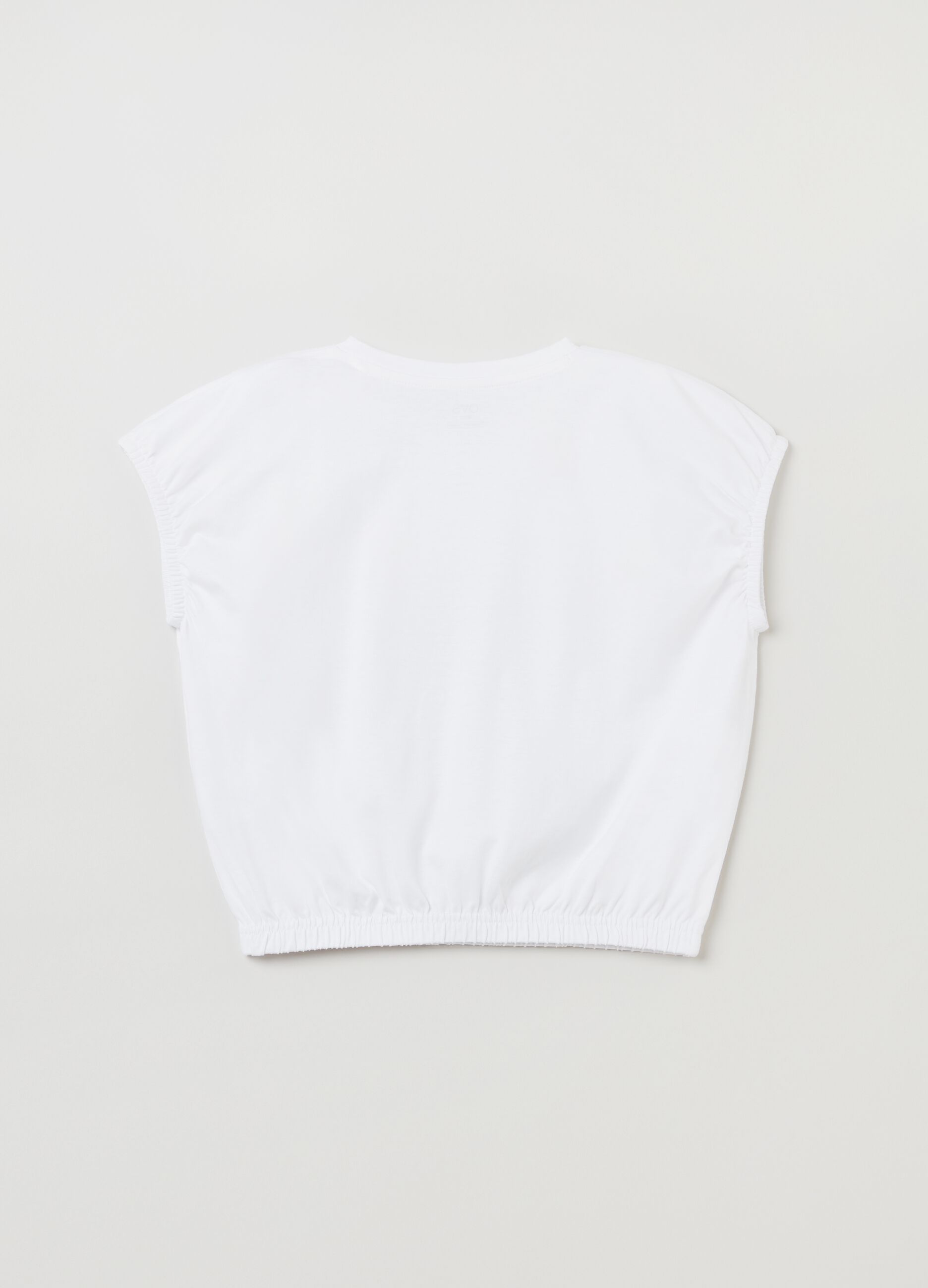 T-shirt smanicata in cotone_1