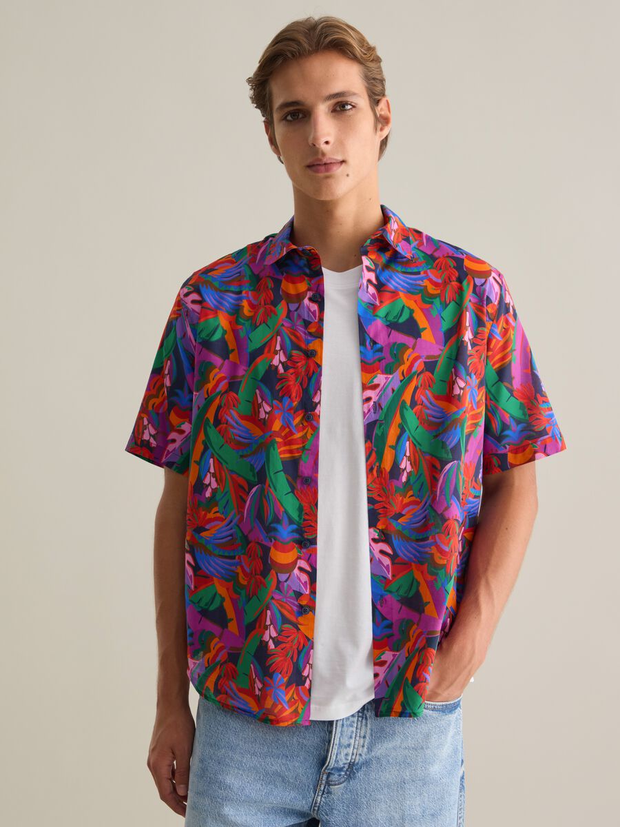 Men's pure cotton multicolour regular fit shirt_0