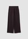 Brown flared formal trousers in stretch viscose_6