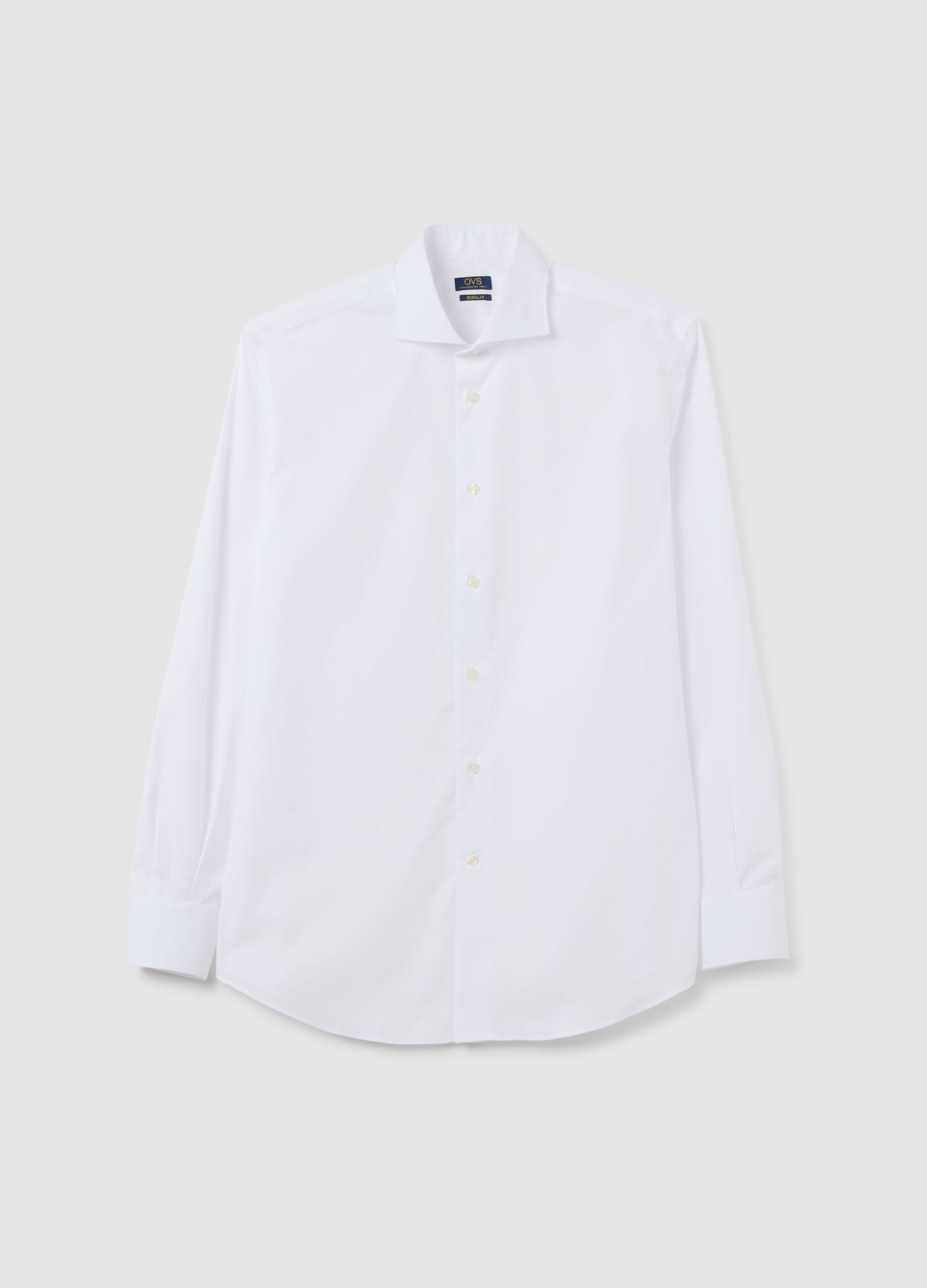 Men's pure cotton white regular fit shirt