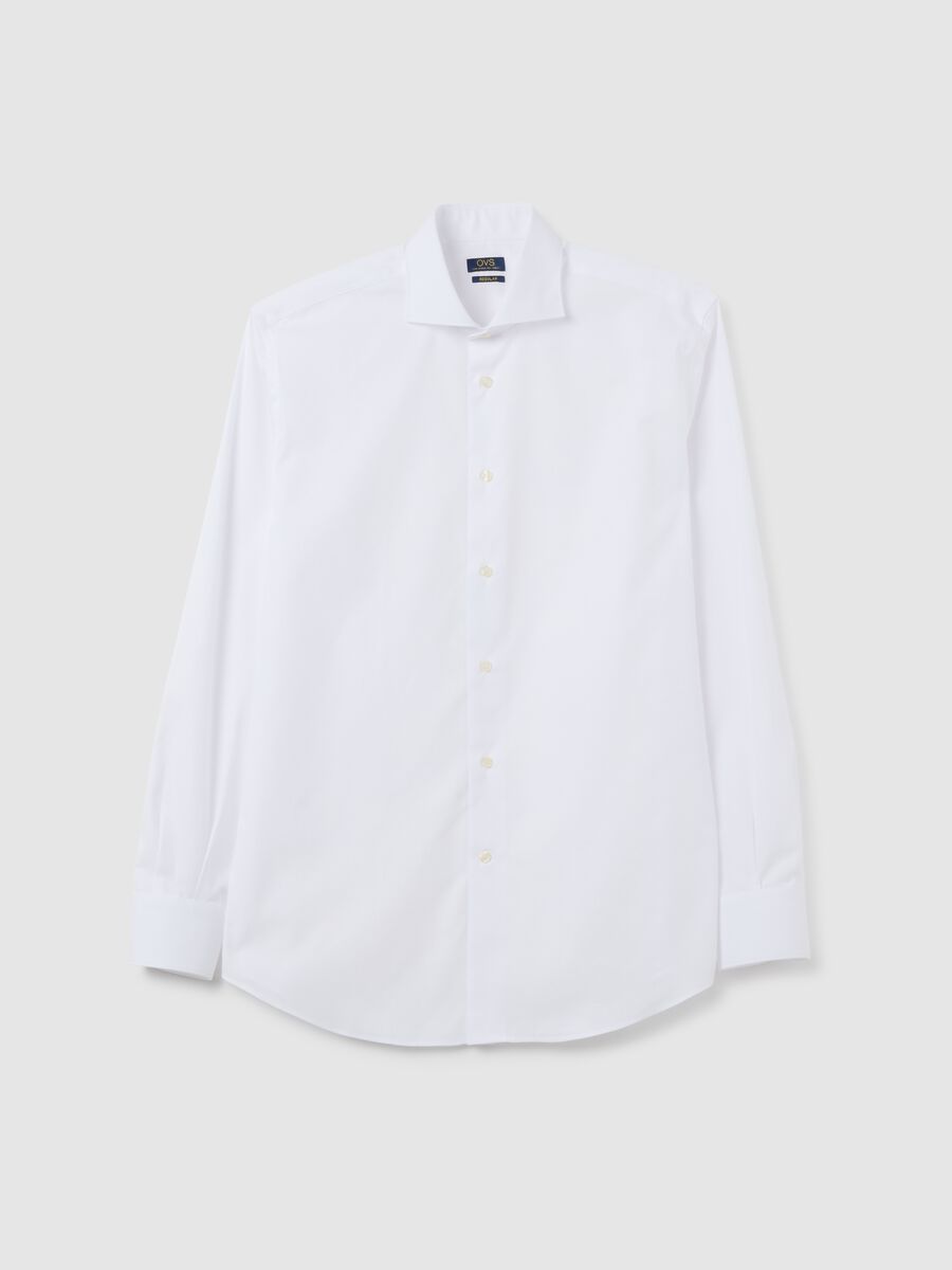 Men's pure cotton white regular fit shirt_4