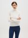 White Ribbed Sweater with Regular Fit Turtleneck_0