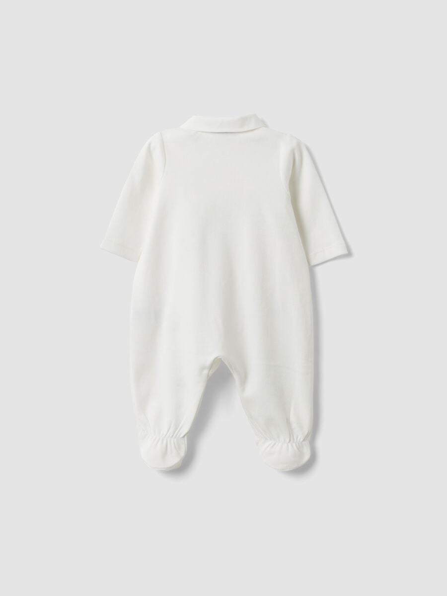 Tutina bianca con piedini in puro cotone organico_1