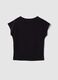 Girls' Black Stretch Cotton Slim Fit T-shirt_4