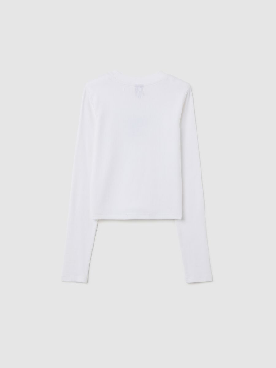 White stretch cotton girl's T-shirt_1