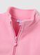 Girls' pink high-neck regular fit sweatshirt with full zip_2