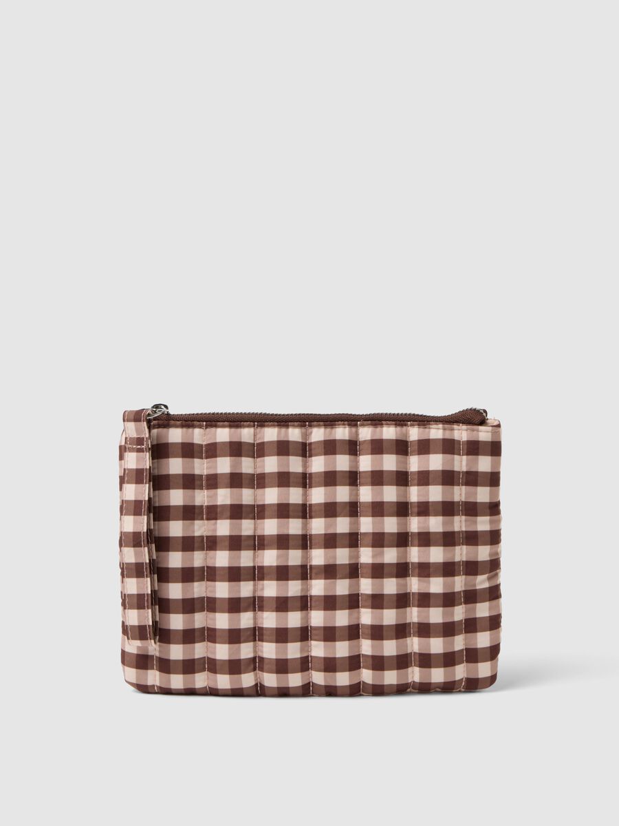 Pochette a quadri multicolor con cerniera_0