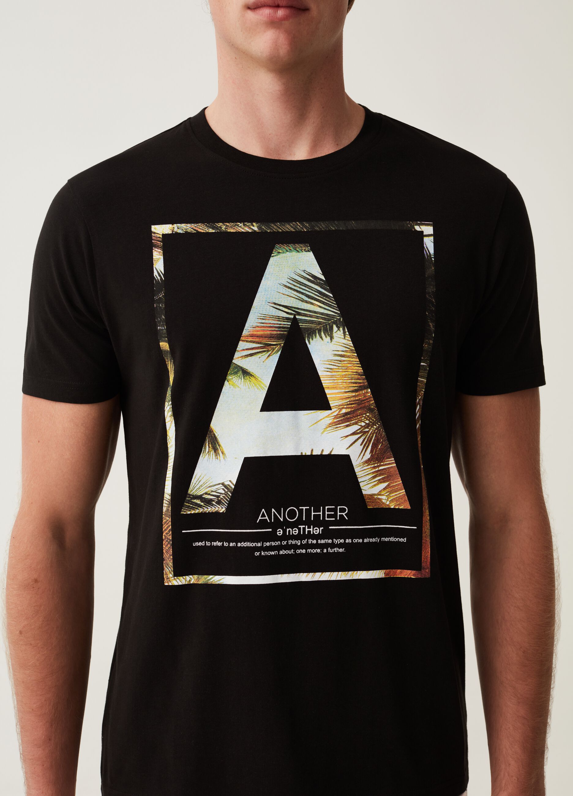T-shirt in cotone con stampa lettering_3