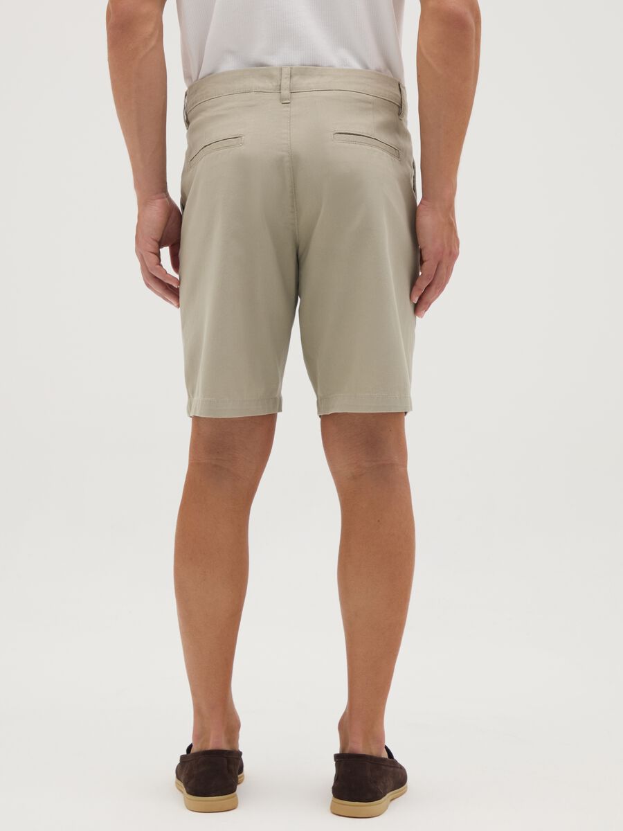 Men's beige regular fit pure cotton shorts_3