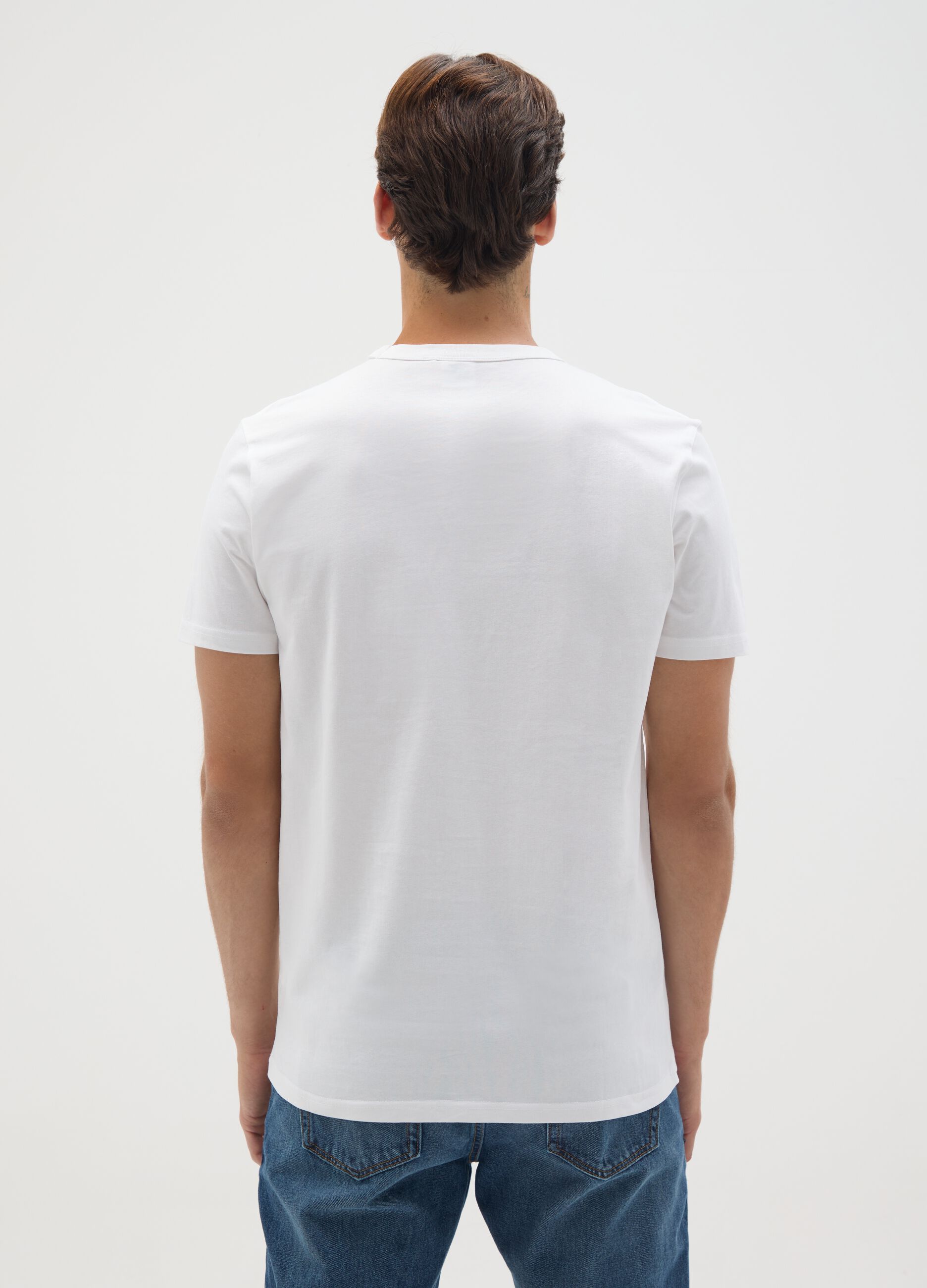 T-shirt in puro cotone bianca regular fit